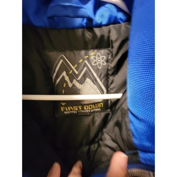 First Down Mens Techno streetwear Coat Size Large Blue & Grey Size 20 - Picture 4 of 9